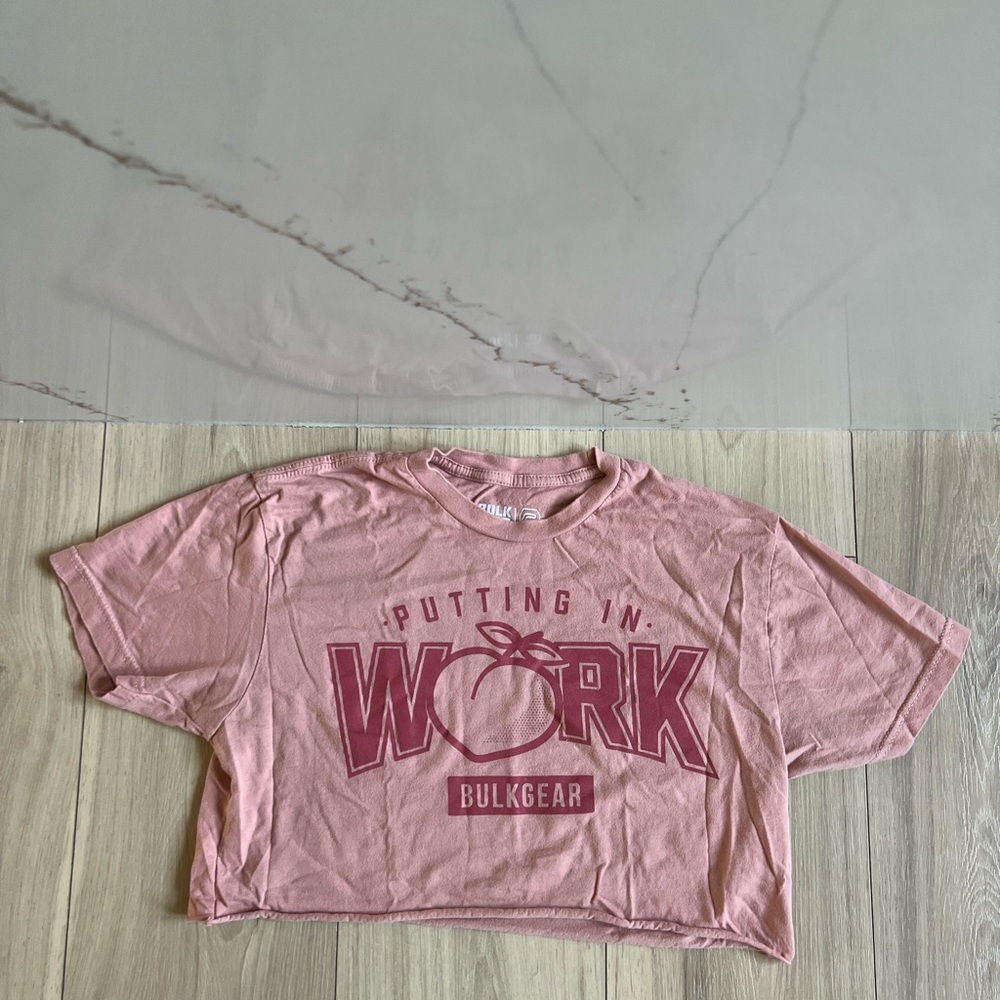 Bulk Gear Crop Top Womens S Pink Putting In Work Made In USA
